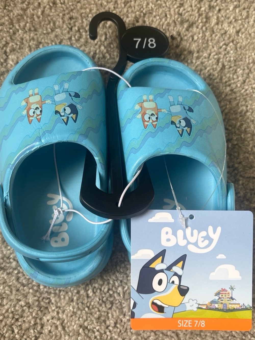 Kids Light Blue Slip-On Clogs - Size 7/8
